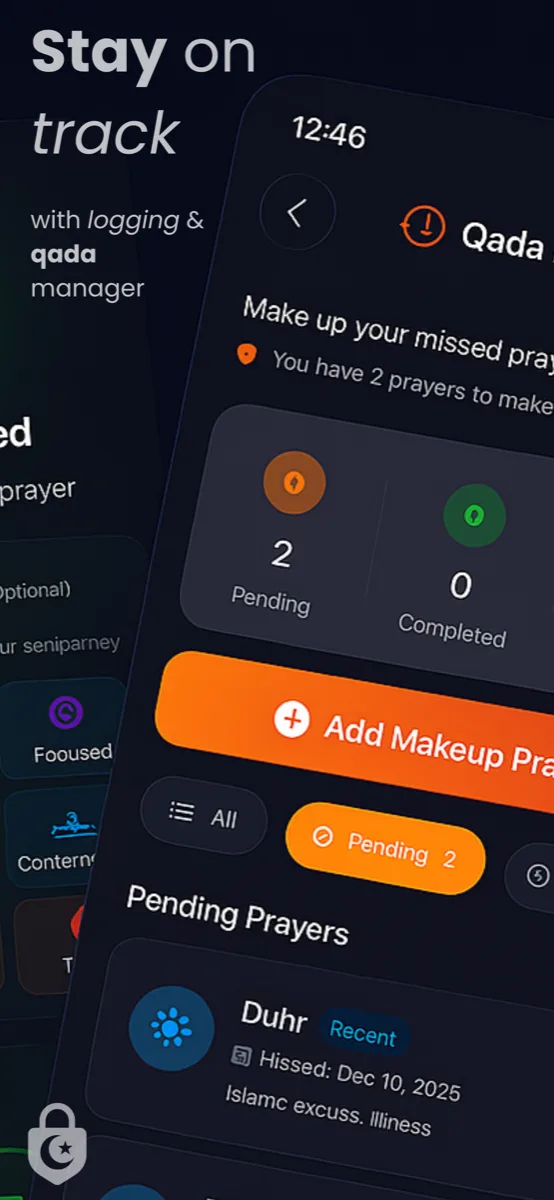 Qada manager to stay on track with logging and makeup prayer tracking
